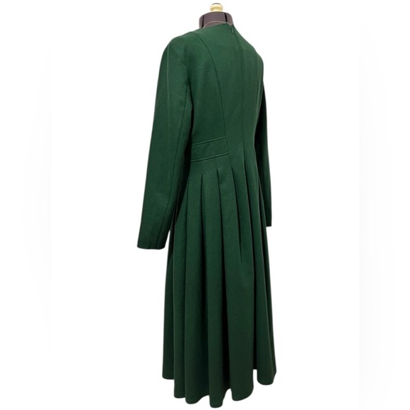 Xiaolizi Wool Blend Fit & Flare Green Long Sleeve Dress Size S - Picture 5 of 9